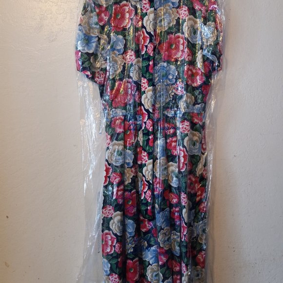 Talbots 1980s Theme Pleated Dress Midi EUC Size 12 💯 Polyester Dry Cleaned - Picture 13 of 13